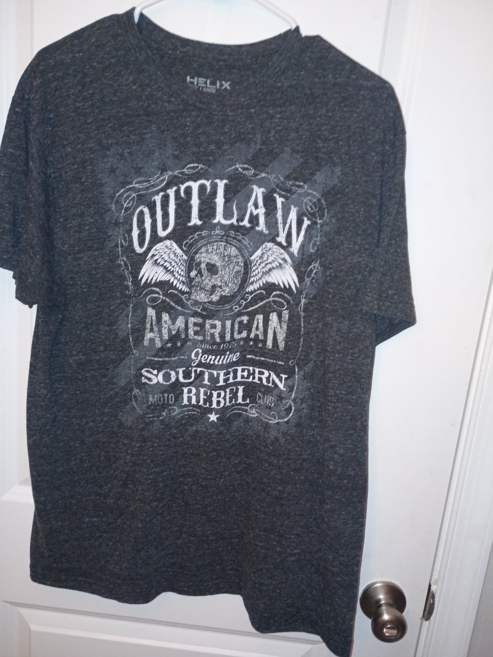 Helix Dark Heather Gray Outlaw Graphic Short Sleeve Tee